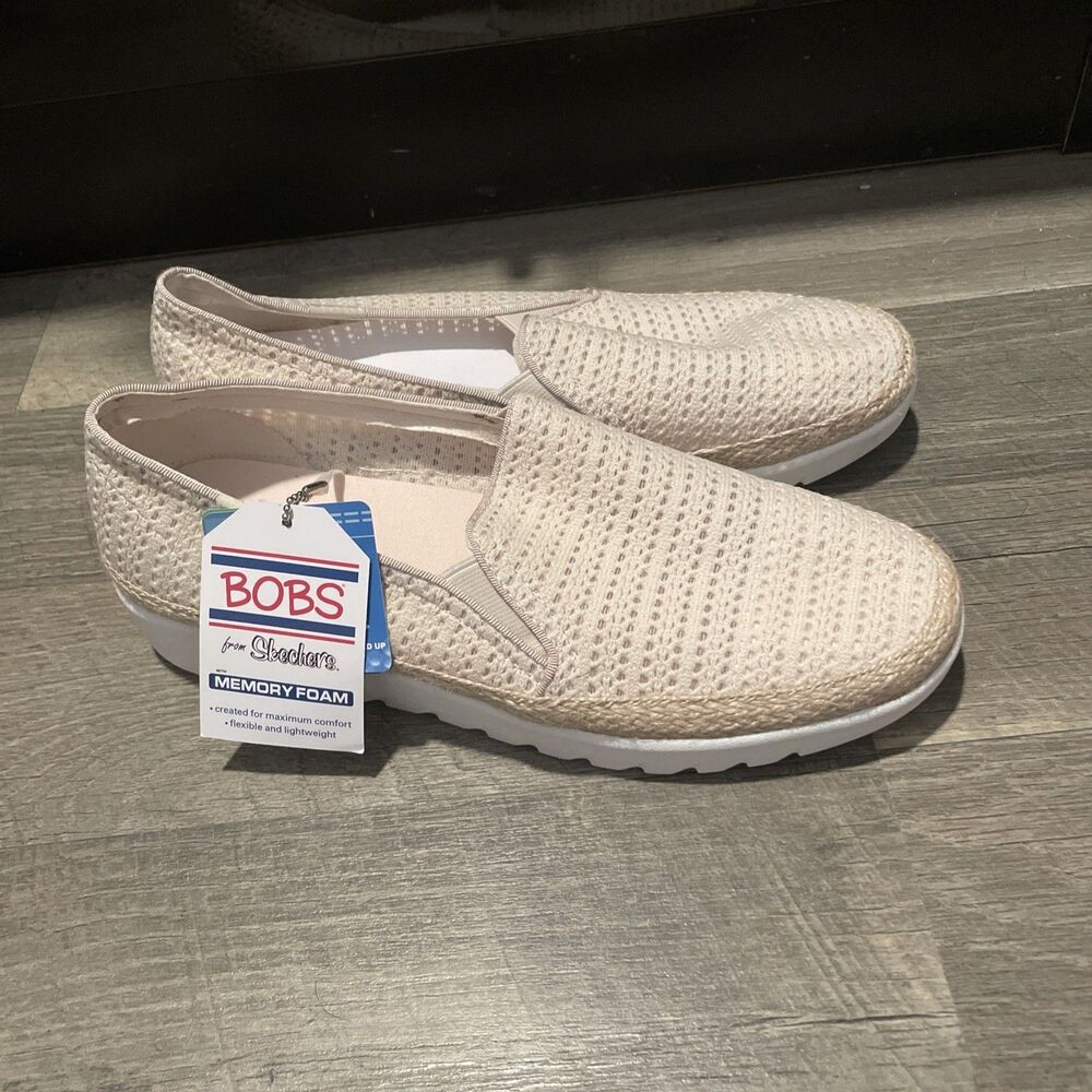 BOBS from Skechers Flexpadrille Lo‎ Women's Slip-On Flats - Size 9 NWT Cream